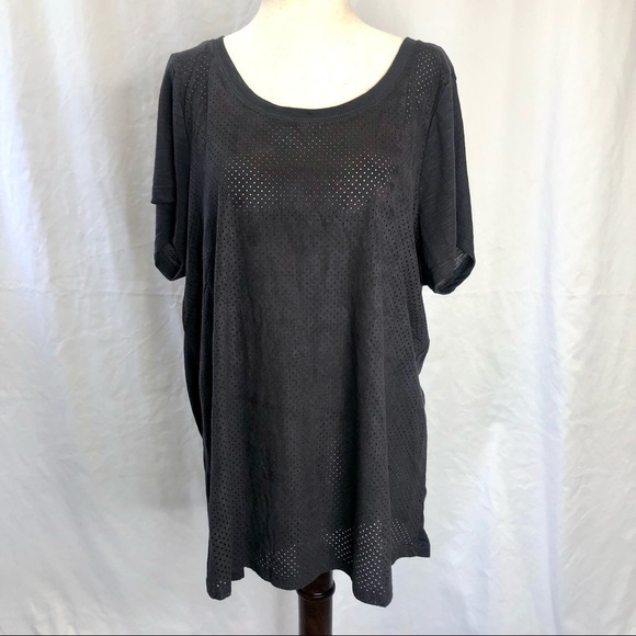 NWT Torrid grey perfed suede tee size 1 - Picture 1 of 8